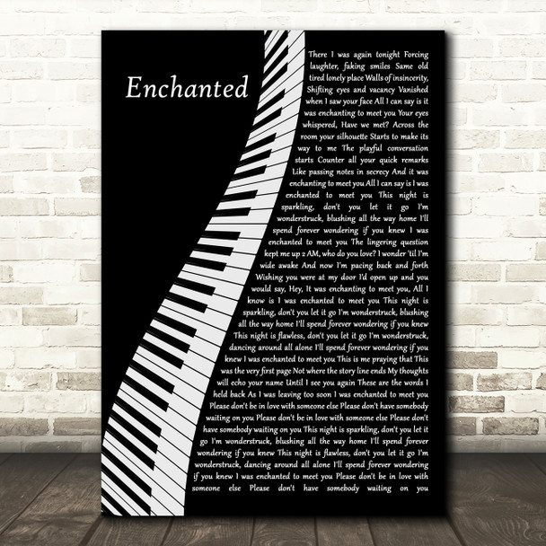 Taylor Swift Enchanted Piano Decorative Wall Art Gift Song Lyric Print