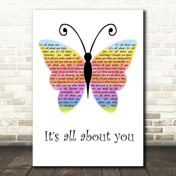 McFly All About You Rainbow Butterfly Decorative Wall Art Gift Song Lyric Print