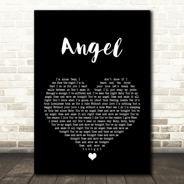 Aerosmith Angel Black Heart Song Lyric Quote Print