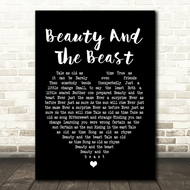 Angela Lansbury Beauty And The Beast Black Heart Song Lyric Quote Print