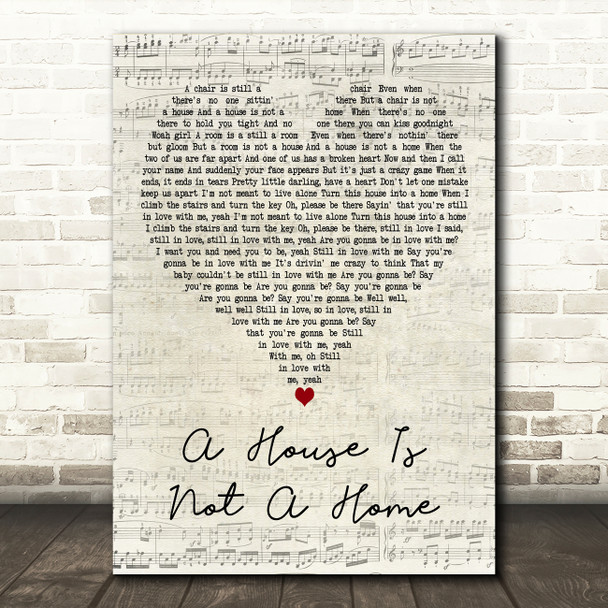 Luther Vandross A House Is Not A Home Script Heart Decorative Wall Art Gift Song Lyric Print