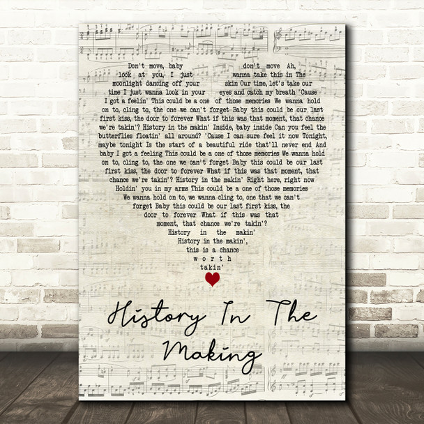 Darius Rucker History In The Making Script Heart Decorative Wall Art Gift Song Lyric Print