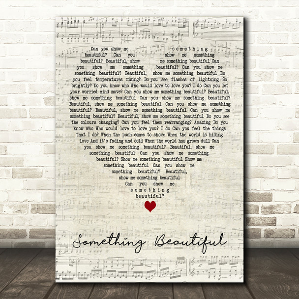 Trombone Shorty Something Beautiful Script Heart Decorative Wall Art Gift Song Lyric Print
