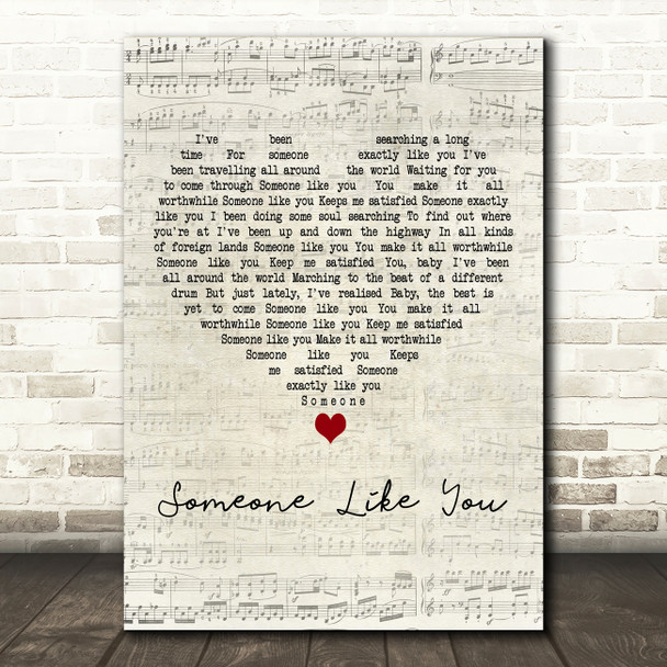 Dina Carroll Someone Like You Script Heart Decorative Wall Art Gift Song Lyric Print