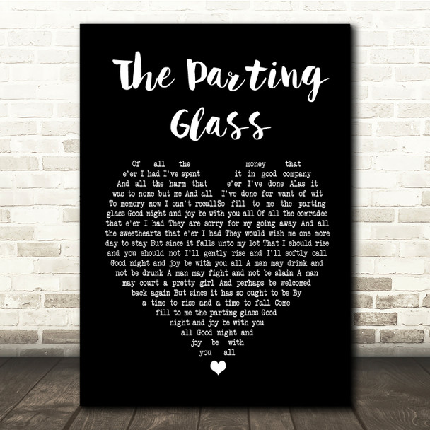 Ed Sheeran The Parting Glass Black Heart Song Lyric Quote Print