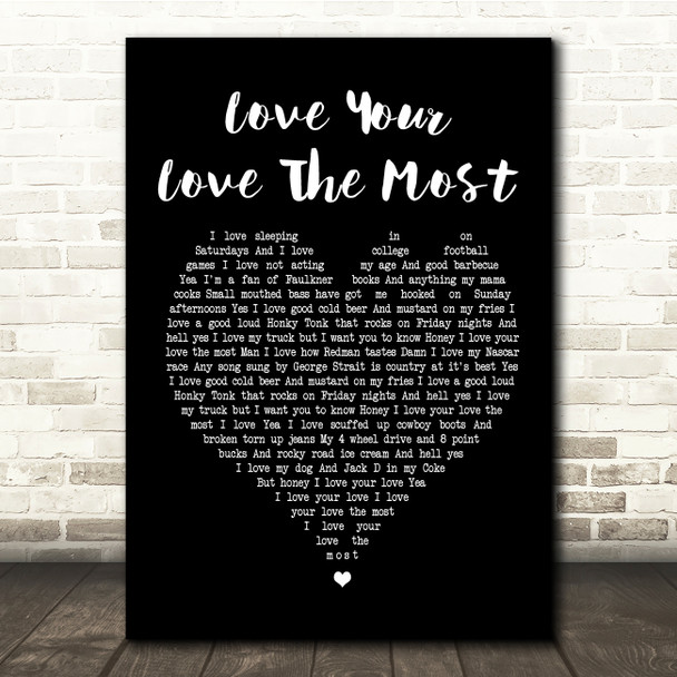 Eric Church Love Your Love The Most Black Heart Song Lyric Quote Print