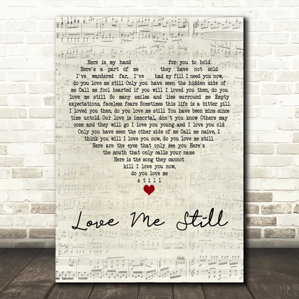 Chaka Khan Love Me Still Script Heart Decorative Wall Art Gift Song Lyric Print