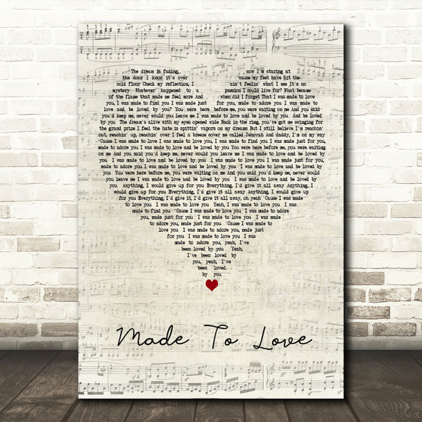 TobyMac Made To Love Script Heart Decorative Wall Art Gift Song Lyric Print