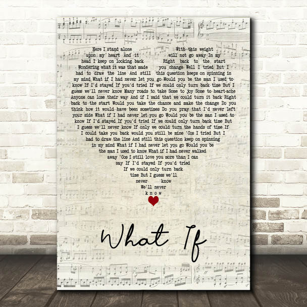 Kate Winslet What If Script Heart Decorative Wall Art Gift Song Lyric Print
