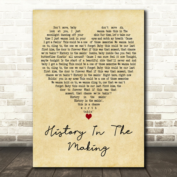 Darius Rucker History In The Making Vintage Heart Decorative Wall Art Gift Song Lyric Print