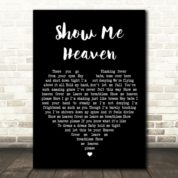 Maria McKee Show Me Heaven Black Heart Song Lyric Quote Print