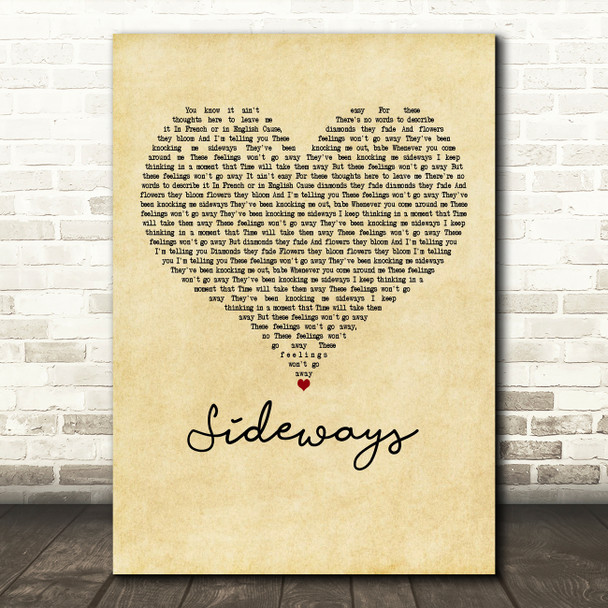 Citizen Cope Sideways Vintage Heart Decorative Wall Art Gift Song Lyric Print