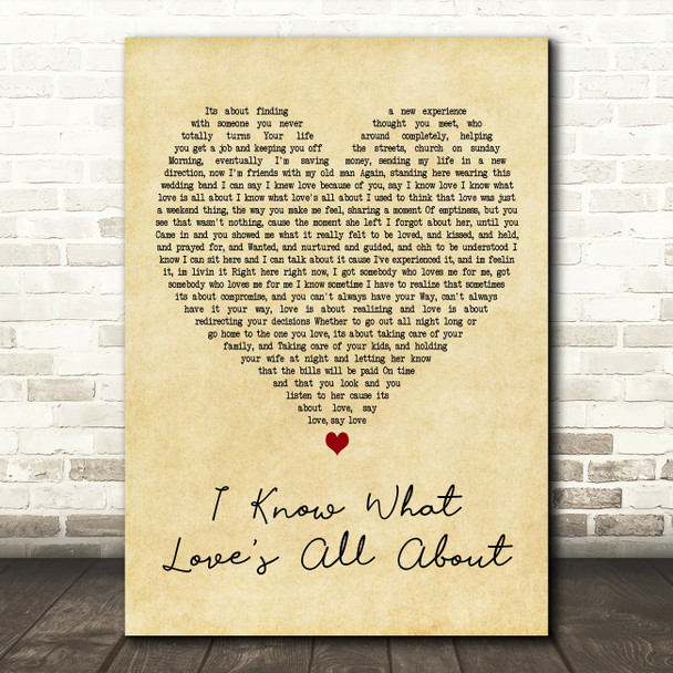 Anthony Hamilton I Know What Loves All About Vintage Heart Song Lyric Print