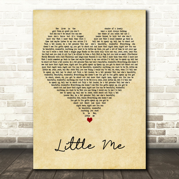 Little Mix Little Me Vintage Heart Decorative Wall Art Gift Song Lyric Print