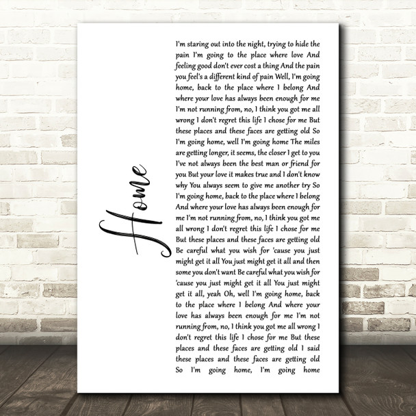 Daughtry Home White Script Decorative Wall Art Gift Song Lyric Print