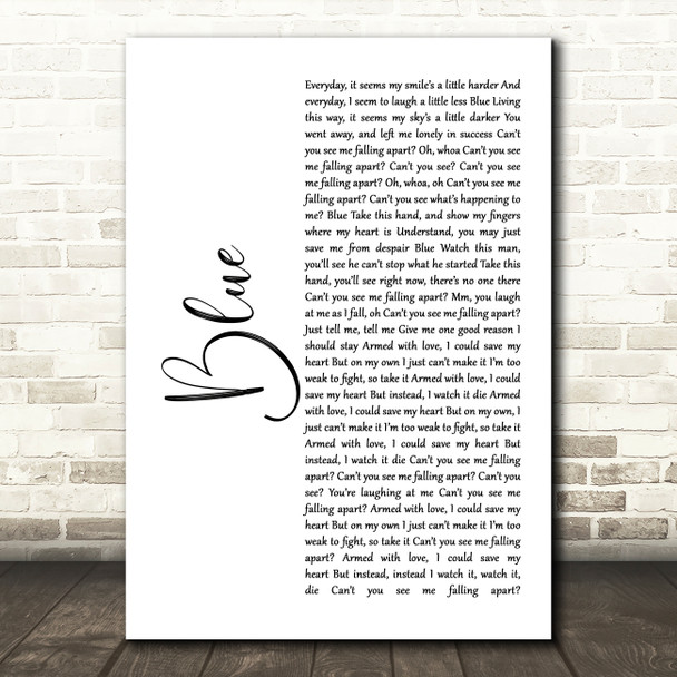 Wham! Blue White Script Decorative Wall Art Gift Song Lyric Print
