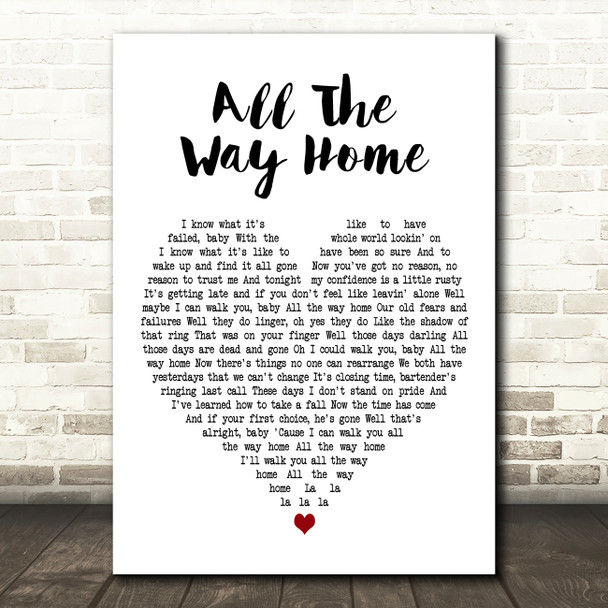 Southside Johnny & The Asbury Jukes All The Way Home White Heart Wall Art Gift Song Lyric Print