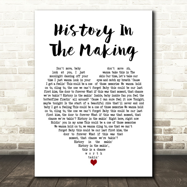 Darius Rucker History In The Making White Heart Decorative Wall Art Gift Song Lyric Print