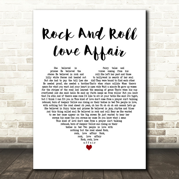 Prince Rock And Roll Love Affair White Heart Decorative Wall Art Gift Song Lyric Print