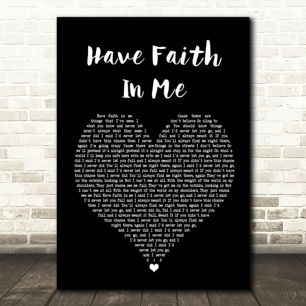 A Day To Remember Have Faith In Me Black Heart Song Lyric Quote Print