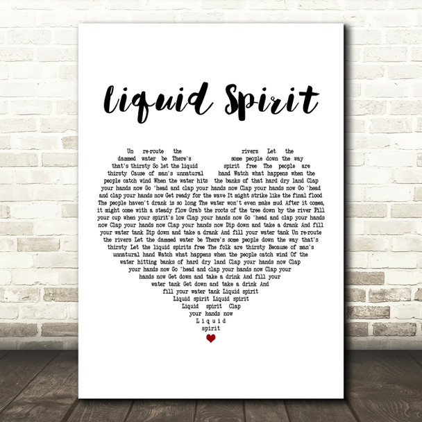 Gregory Porter Liquid Spirit White Heart Decorative Wall Art Gift Song Lyric Print