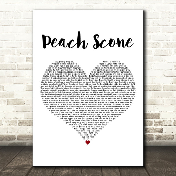 Hobo Johnson Peach Scone White Heart Decorative Wall Art Gift Song Lyric Print