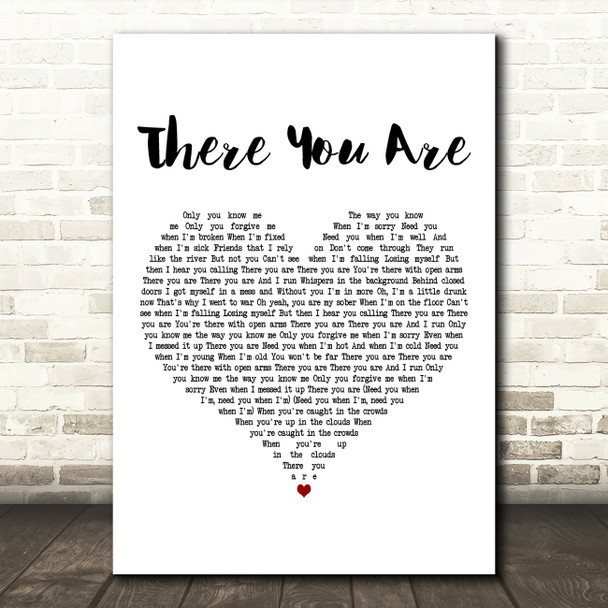 ZAYN There You Are White Heart Decorative Wall Art Gift Song Lyric Print