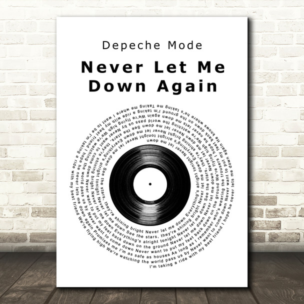 Depeche Mode Never Let Me Down Again Vinyl Record Decorative Wall Art Gift Song Lyric Print