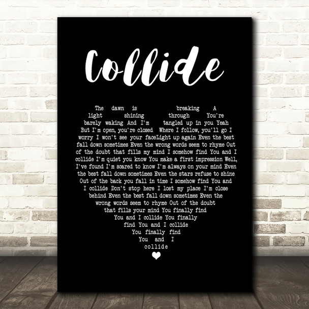 Howie Day Collide Black Heart Song Lyric Quote Print