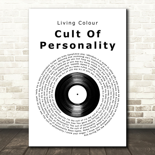 Living Colour Cult Of Personality Vinyl Record Decorative Wall Art Gift Song Lyric Print