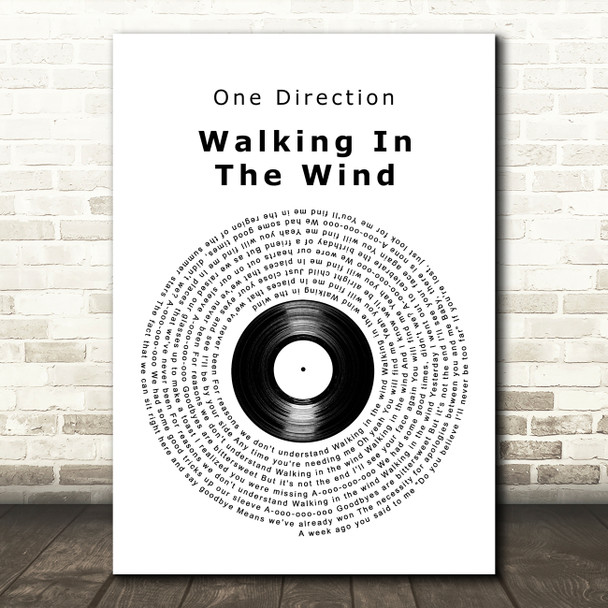 One Direction Walking In The Wind Vinyl Record Decorative Wall Art Gift Song Lyric Print