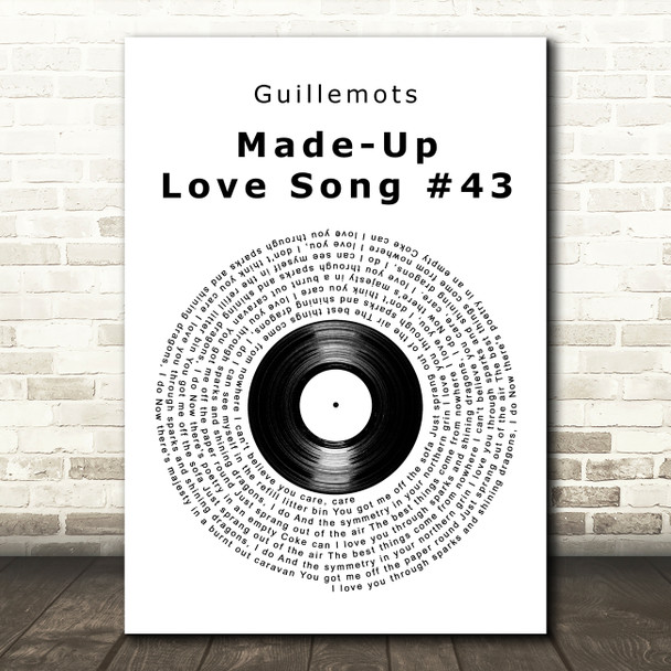 Guillemots Made-Up Love Song #43 Vinyl Record Decorative Wall Art Gift Song Lyric Print