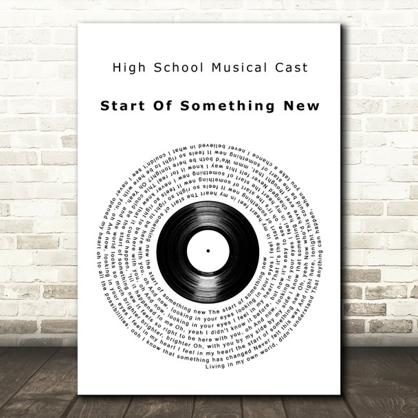 High School Musical Cast Start Of Something New Vinyl Record Wall Art Song Lyric Print