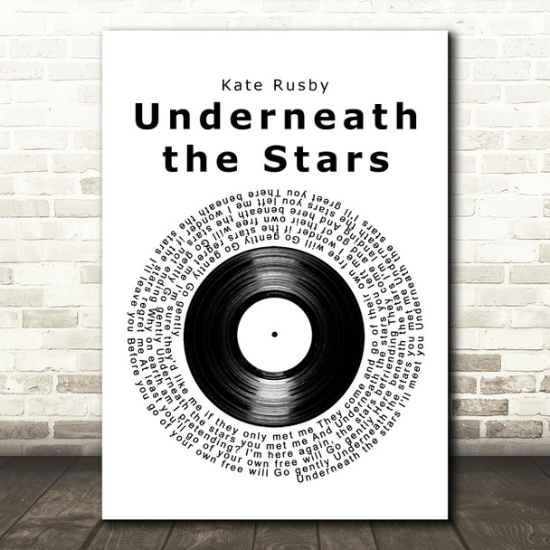 Kate Rusby Underneath the Stars Vinyl Record Decorative Wall Art Gift Song Lyric Print