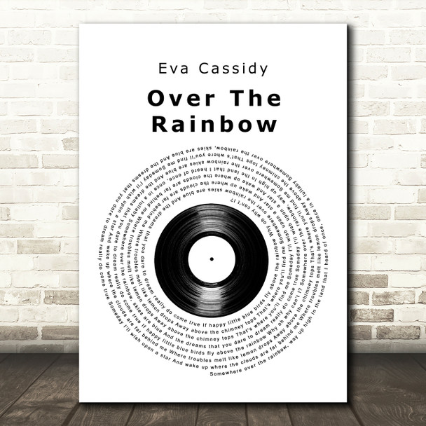 Eva Cassidy Over The Rainbow Vinyl Record Decorative Wall Art Gift Song Lyric Print