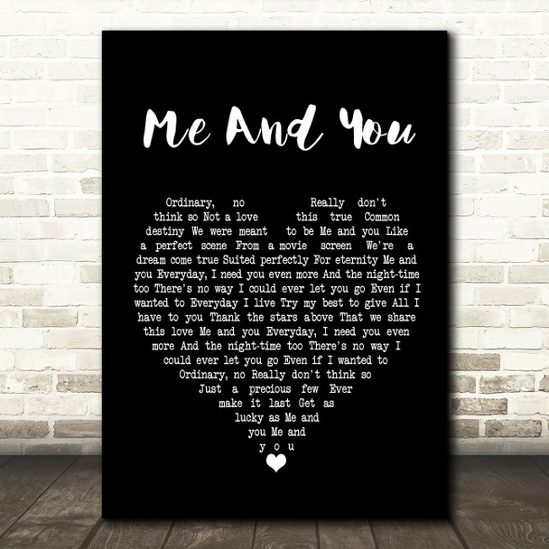 Kenny Chesney Me And You Black Heart Song Lyric Print