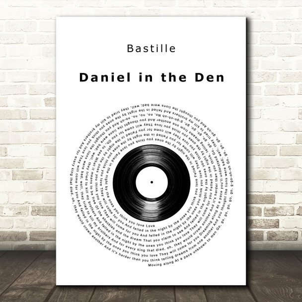 Bastille Daniel in the Den Vinyl Record Decorative Wall Art Gift Song Lyric Print