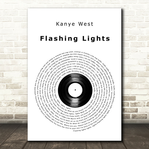 Kanye West Flashing Lights Vinyl Record Decorative Wall Art Gift Song Lyric Print