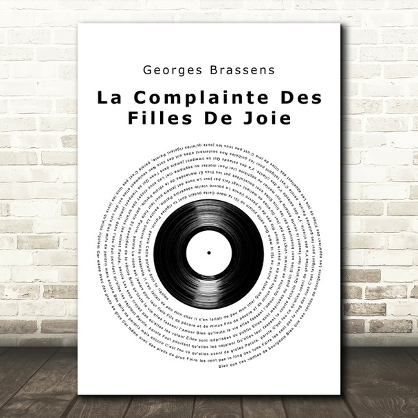 Georges Brassens La Complainte Des Filles De Joie Vinyl Record Song Lyric Print