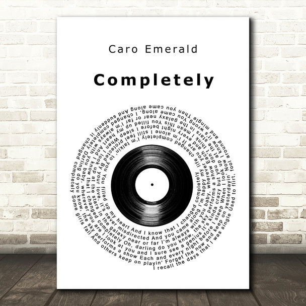 Caro Emerald Completely Vinyl Record Decorative Wall Art Gift Song Lyric Print