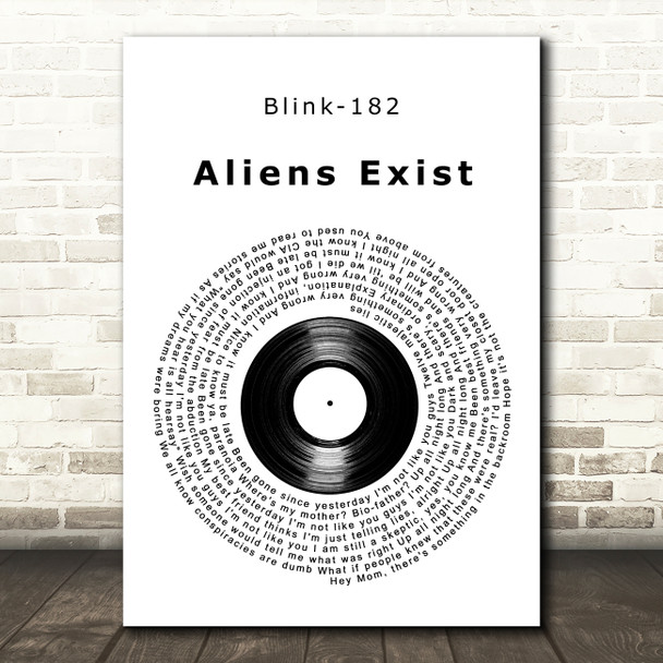 blink-182 Aliens Exist Vinyl Record Decorative Wall Art Gift Song Lyric Print