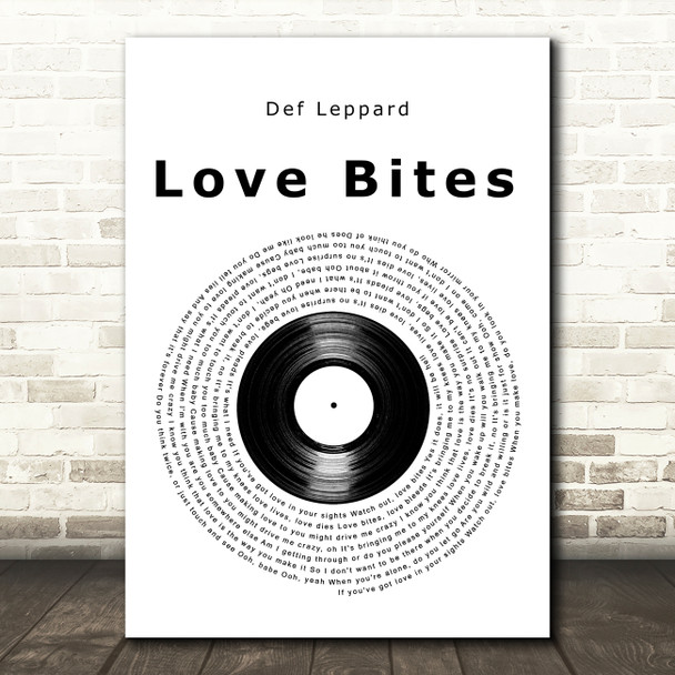 Def Leppard Love Bites Vinyl Record Decorative Wall Art Gift Song Lyric Print