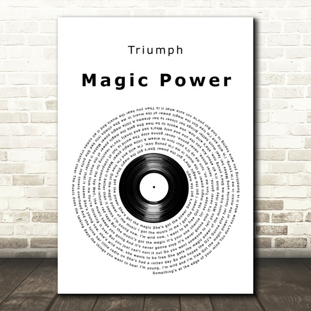 Triumph Magic Power Vinyl Record Decorative Wall Art Gift Song Lyric Print