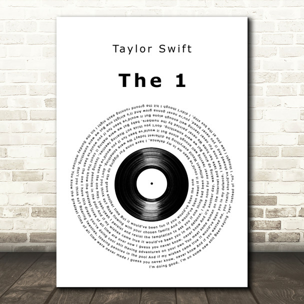 Taylor Swift The 1 Vinyl Record Decorative Wall Art Gift Song Lyric Print