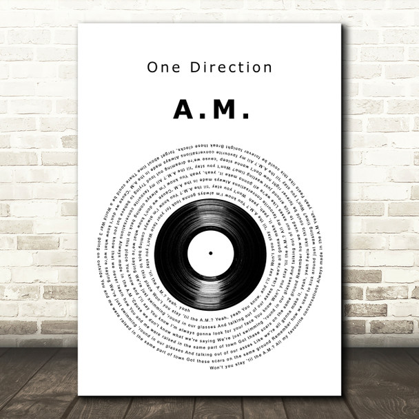 One Direction A.M. Vinyl Record Decorative Wall Art Gift Song Lyric Print