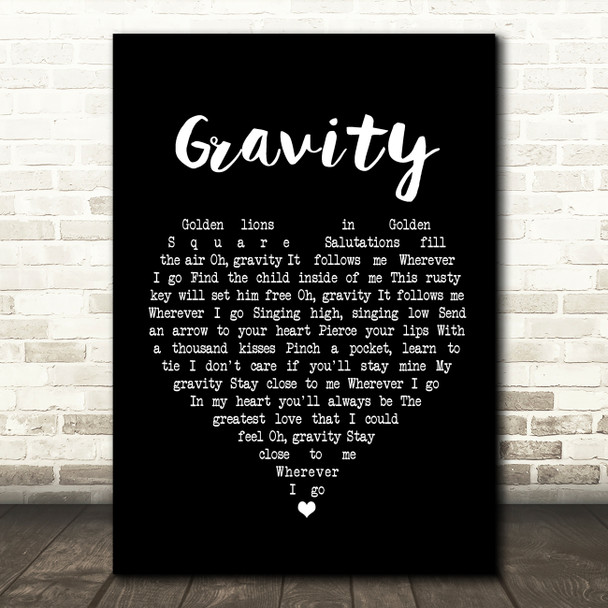 Paul Weller Gravity Black Heart Song Lyric Quote Print