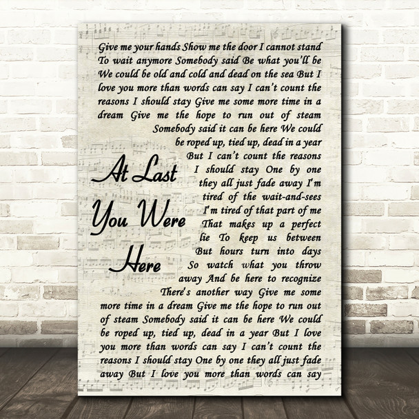 The 88 At Last You Were Here Vintage Script Decorative Wall Art Gift Song Lyric Print