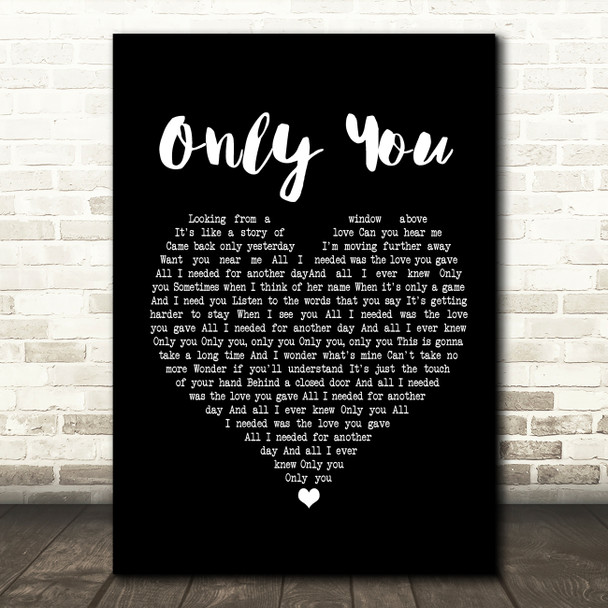 Selena Gomez Only You Black Heart Song Lyric Quote Print