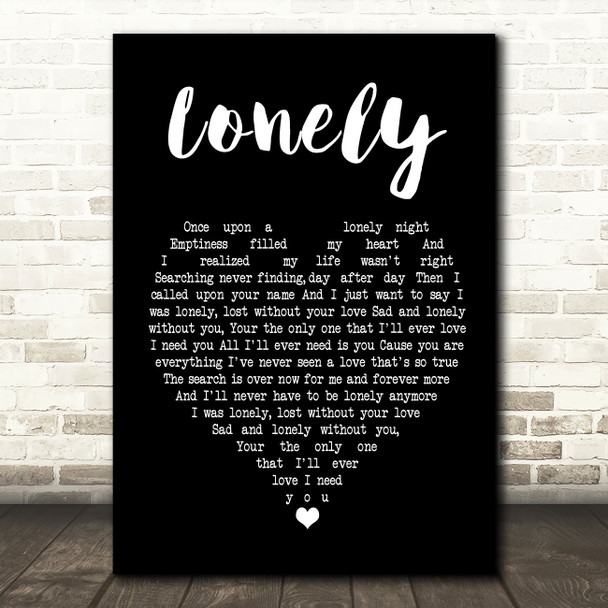 Stryper Lonely Black Heart Song Lyric Quote Print