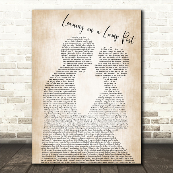 George Formby Leaning on a Lamp-Post Man & Lady Song Lyric Print